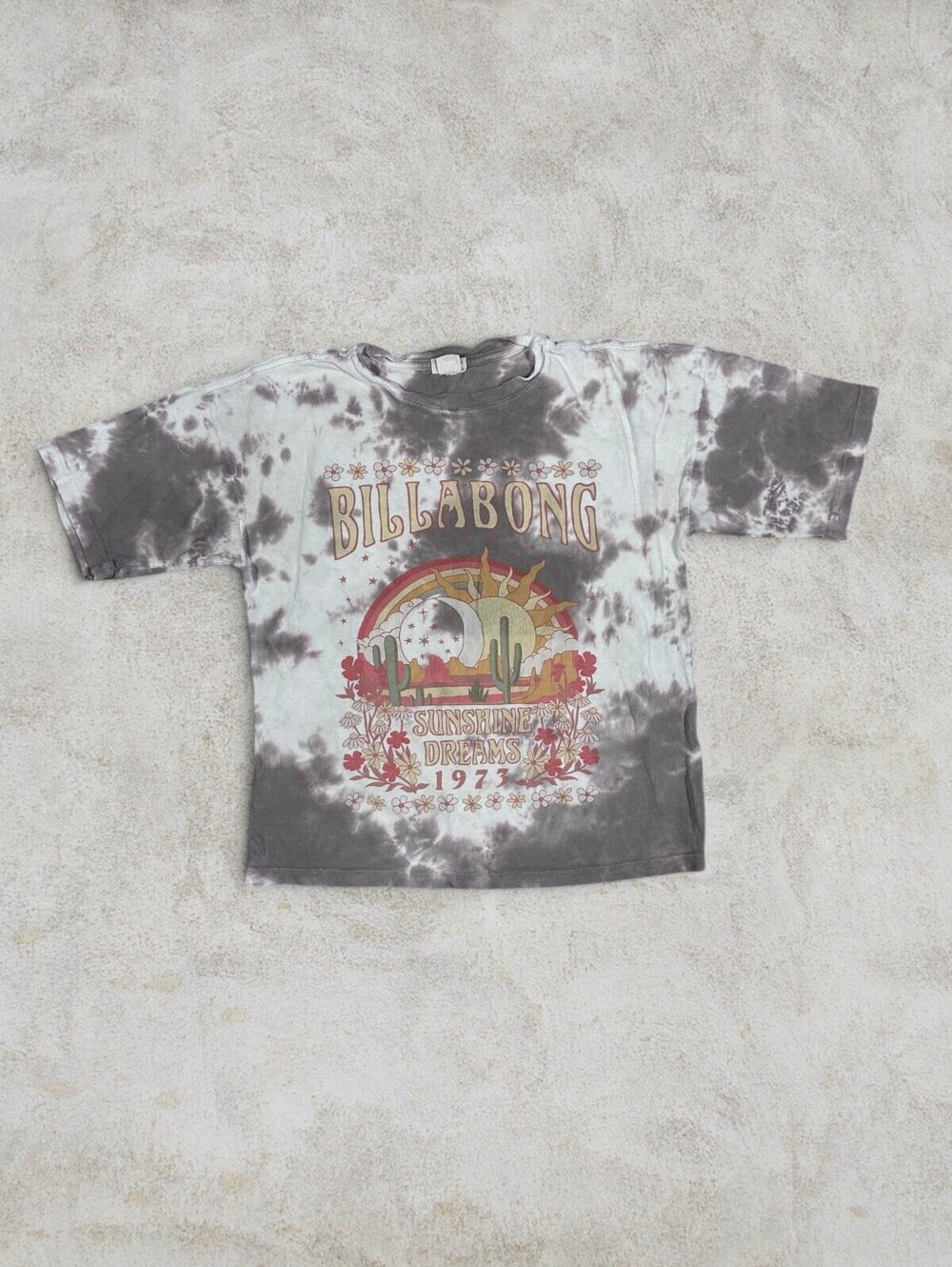 Billabong Floral Tie Dye Graphic T Shirt Sz M Kids